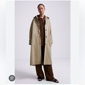 Zara Modern Minimalist Insulated Sherpa Oversized Trench Rain Over Coat Bloggers